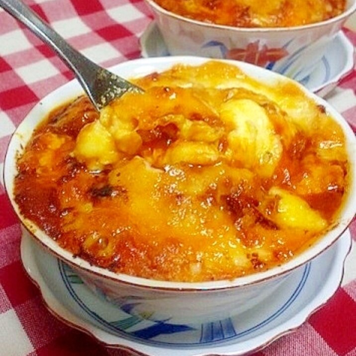 缶詰使用♪ミートソースとマッシュポテトのグラタン